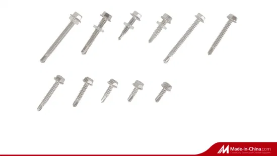 Made in China Factory One-Stop Service Stainless Steel 410, 304, 316 Hexagon (Hex) Head Self-Drilling Screw with EPDM Bonded Washer DIN7504 (K) , ISO15480